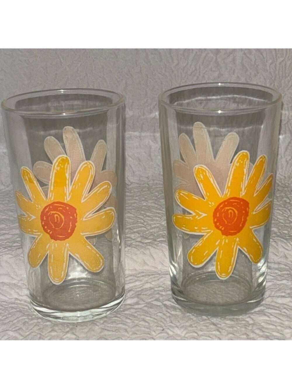LUCKY Tableware Retro Floral Print Glass Tumblers Set